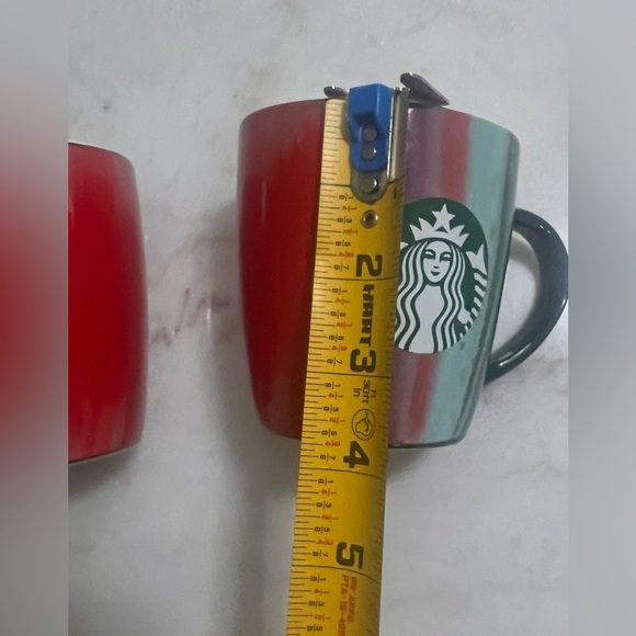 2021 Starbucks Mermaid Coffee Mug Red Green Purple Stripes Christmas 12 Oz - Picture 6 of 7